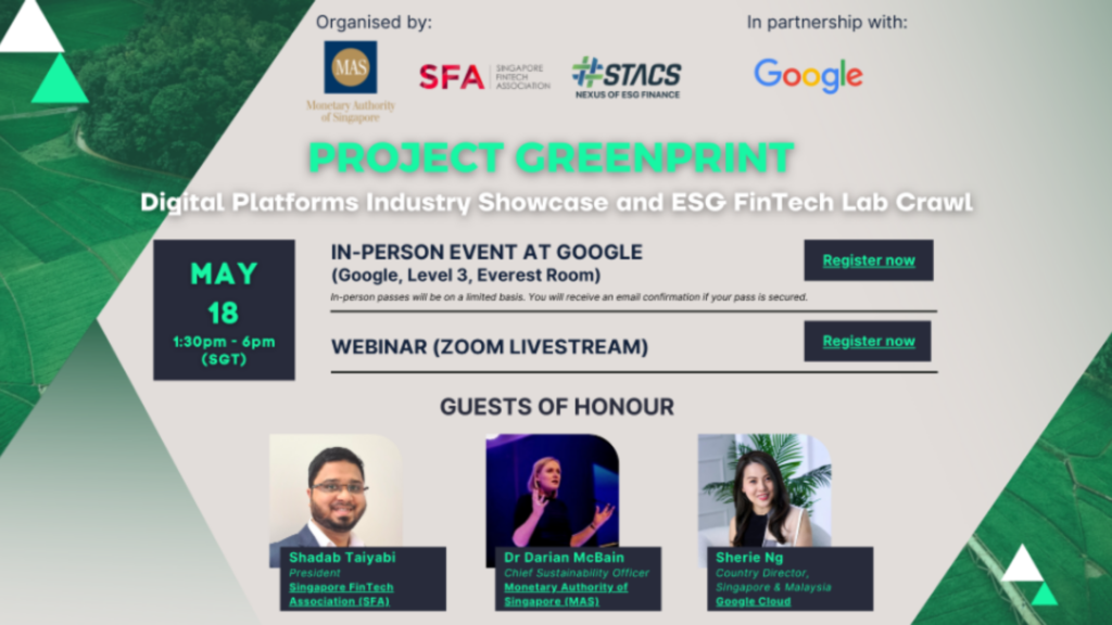 Project Greenprint – Digital Platforms Industry Showcase and ESG FinTech Lab Craw